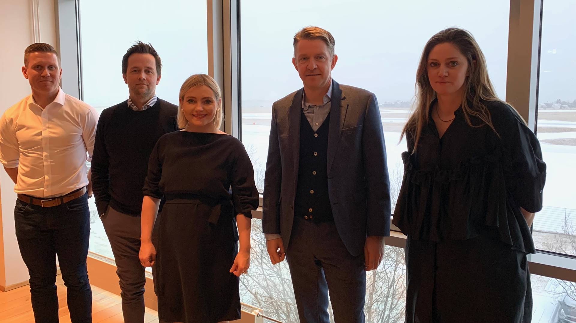  ​Tómas Ingason, Gísli S. Brynjólfsson, Lilja Dögg Alfreðsdóttir, ferðamálaráðherra,  Bogi Nils Bogason, forstjóri Icelandair Group og Sylvía Kristín ÓIafsdóttir  - mynd