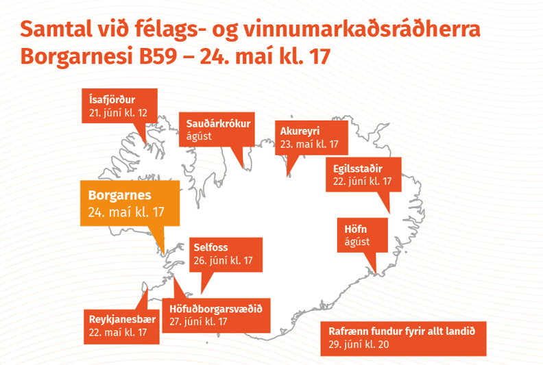 Borgarnes: Næsti viðkomustaður í hringferð vegna landsáætlunar - mynd