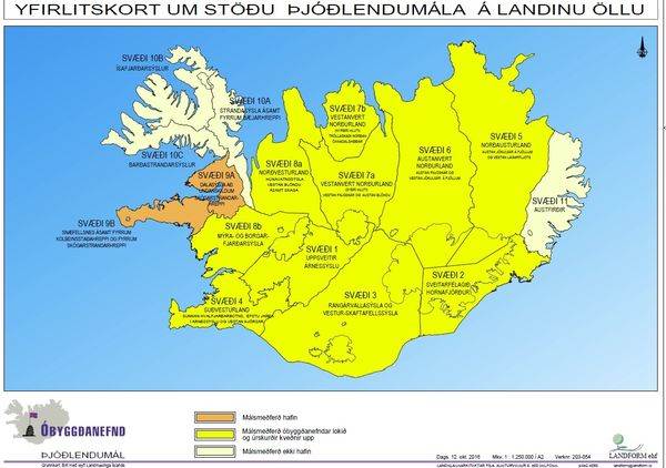 Yfirlitskort um stöðu þjóðlendumála. - mynd