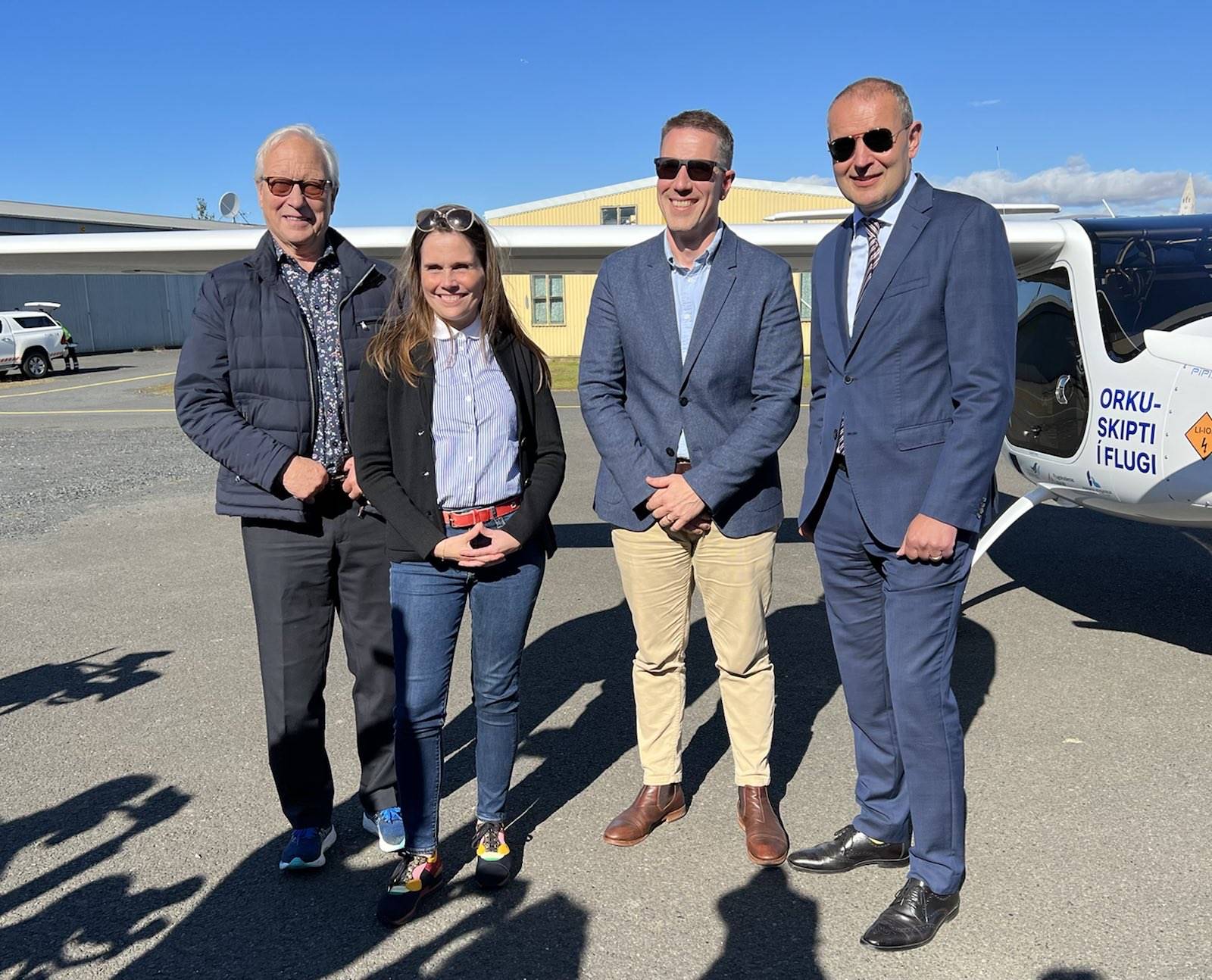 Friðrik Pálsson, Katrín Jakobsdóttir forsætisráðherra, Matthías Sveinbjörnsson og Guðni Th. Jóhannesson, forseti Íslands. - mynd