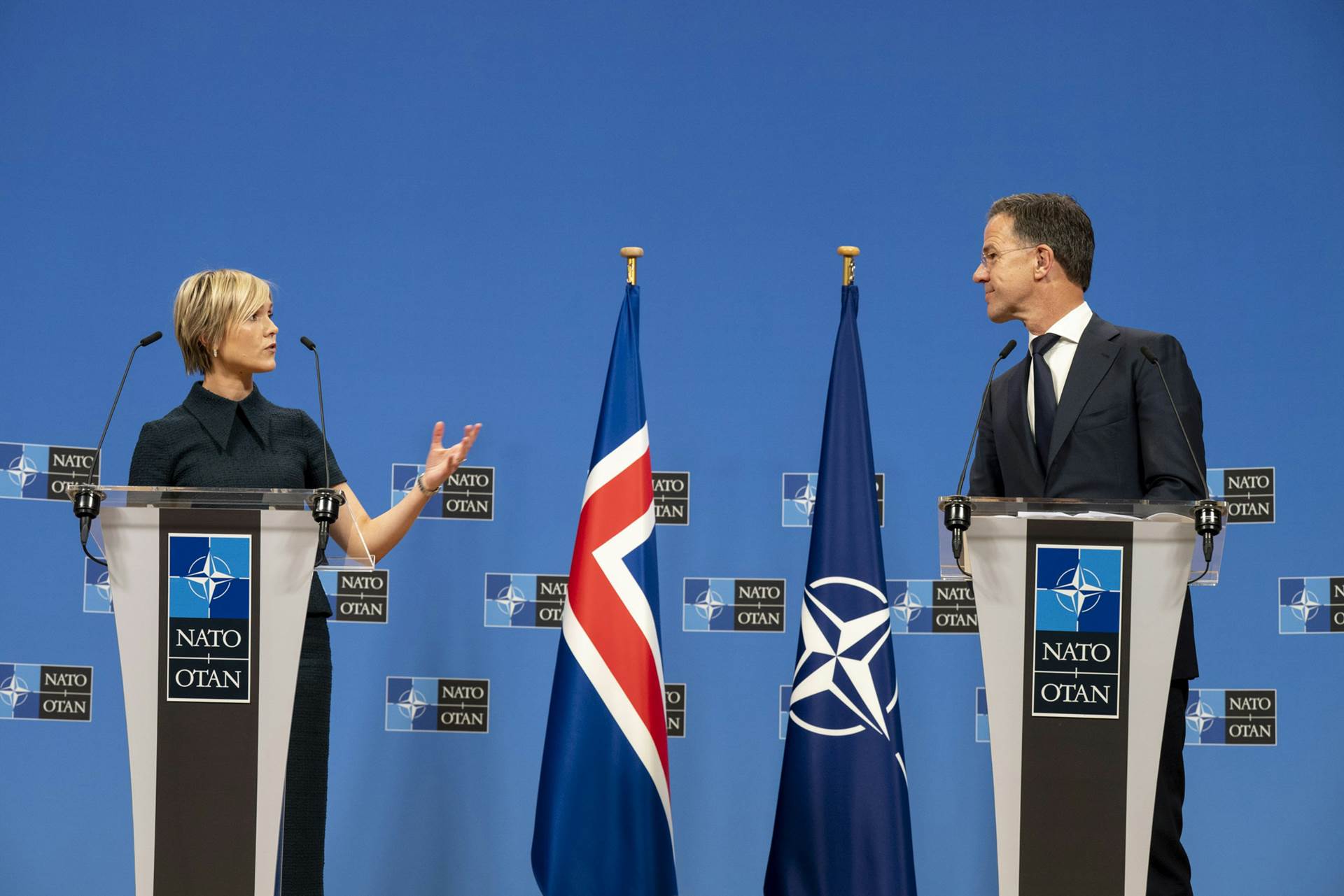 Kristrún Frostadóttir forsætisráðherra og Mark Rutte, framkvæmdastjóri Atlantshafsbandalagsins. - mynd