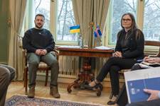 Katrín Jakobsdóttir forsætisráðherra og Volodomyr Zelensky, forseti Úkraínu. - mynd