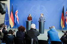 Katrín Jakobsdóttir, forsætisráðherra og Angela Merkel, kanslari Þýskalands funda í Berlín - mynd