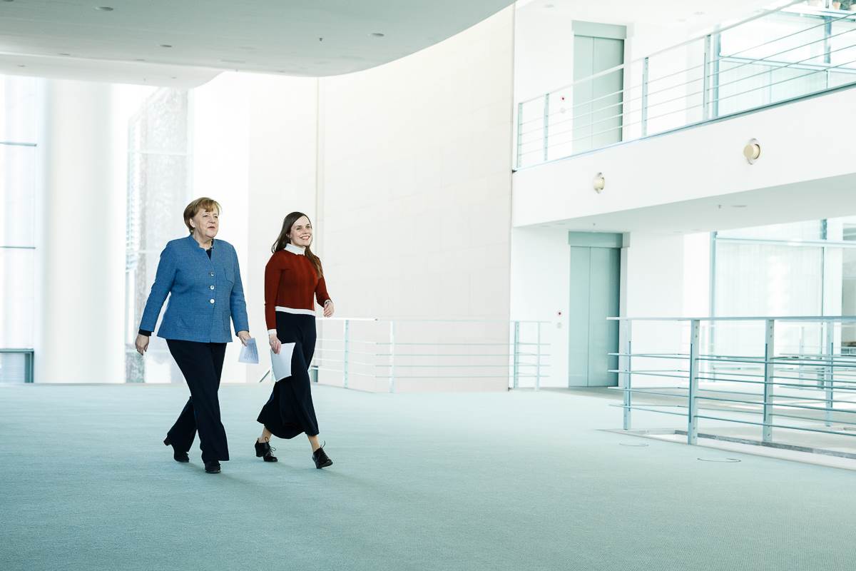 Katrín Jakobsdóttir, forsætisráðherra og Angela Merkel, kanslari Þýskalands - mynd