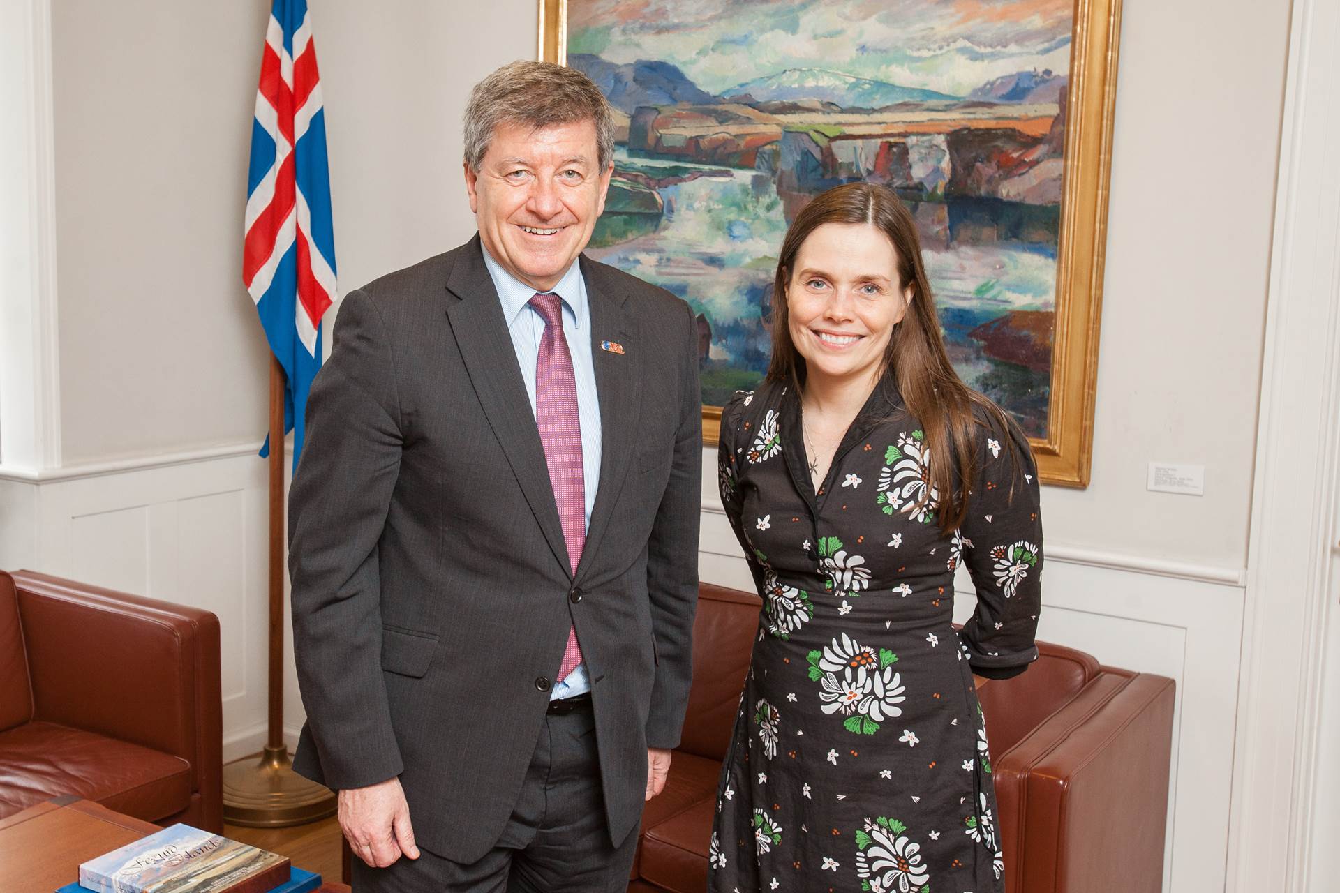 Katrín Jakobsdóttir, forsætisráðherra og Guy Ryder, forstjóri Alþjóðavinnumálastofnunarinnar - mynd