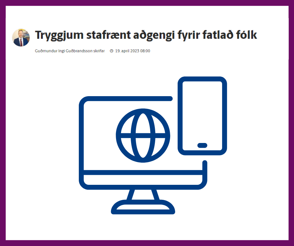 Stafrænt aðgengi fyrir fatlað fólk
