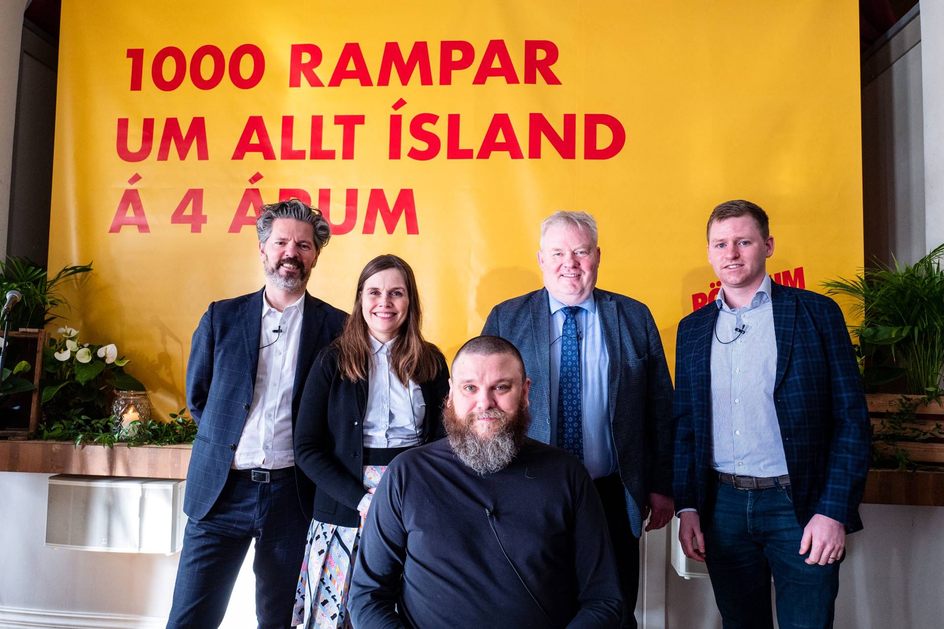 Á kynningarfundi um Römpum upp Ísland: F.v.: Dagur B. Eggertsson, Katrín Jakobsdóttir, Haraldur Þorleifsson, Sigurður Ingi Jóhannsson og Friðrik Sigurbjörnsson. - mynd