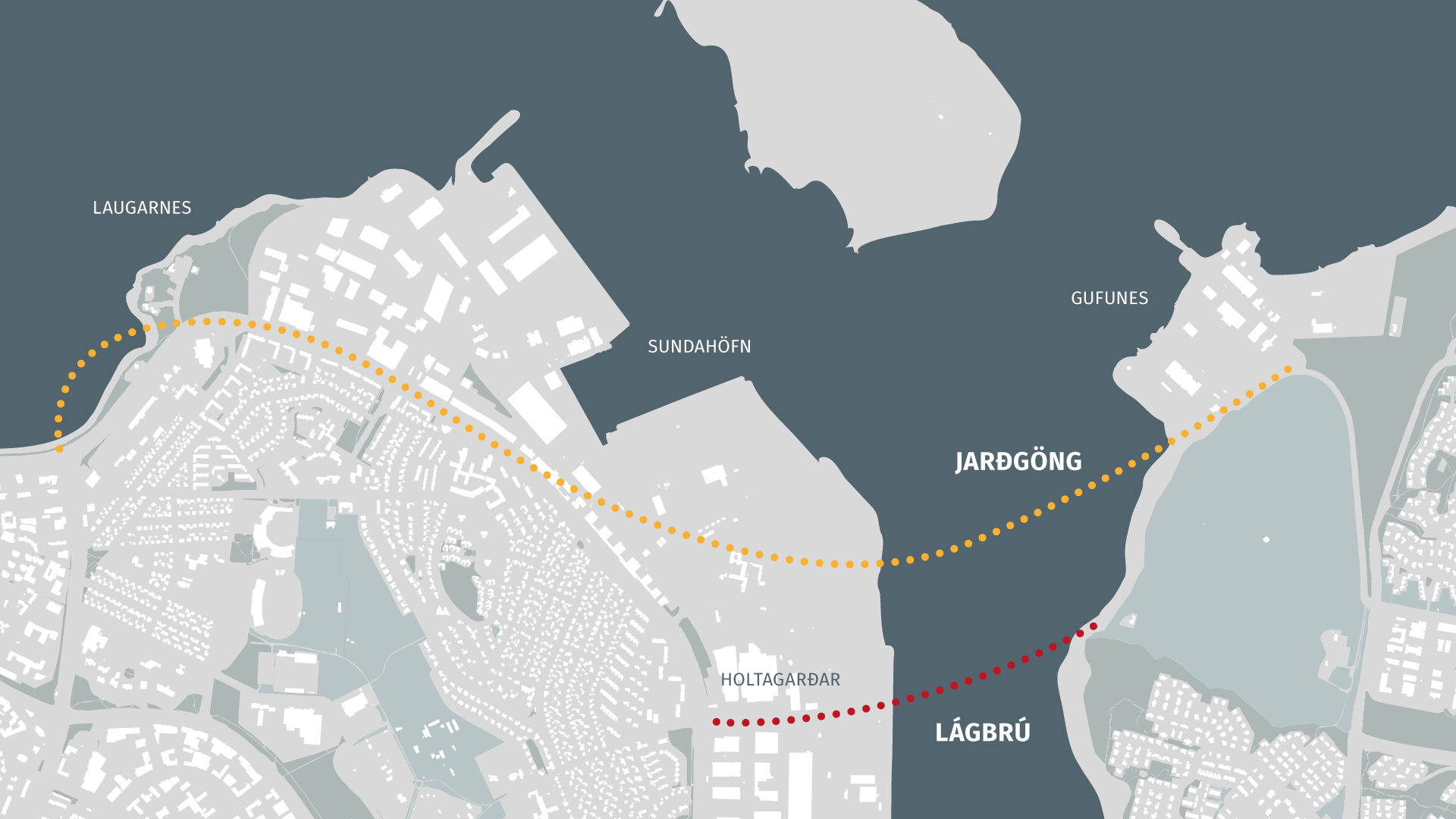 Í nýrri skýrslu á vegum ríkisins og SSH eru tveir kostir taldir fýsilegir fyrir nýja Sundabraut, jarðgöng og lágbrú. - mynd