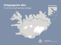 Hringvegurinn er 1.322 km eftir nýjustu framkvæmdir í Berufirði.. - mynd