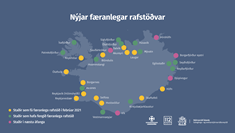 Nýjar færanlegar rafstöðvar sem komið hefur verið upp í tengslum við átak stjórnvalda að efla rekstraröryggi í fjarskiptum. - mynd