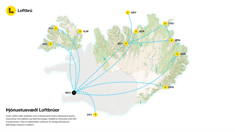 Þjónustusvæði Loftbrúar