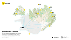 Þjónustusvæði Loftbrúar - mynd