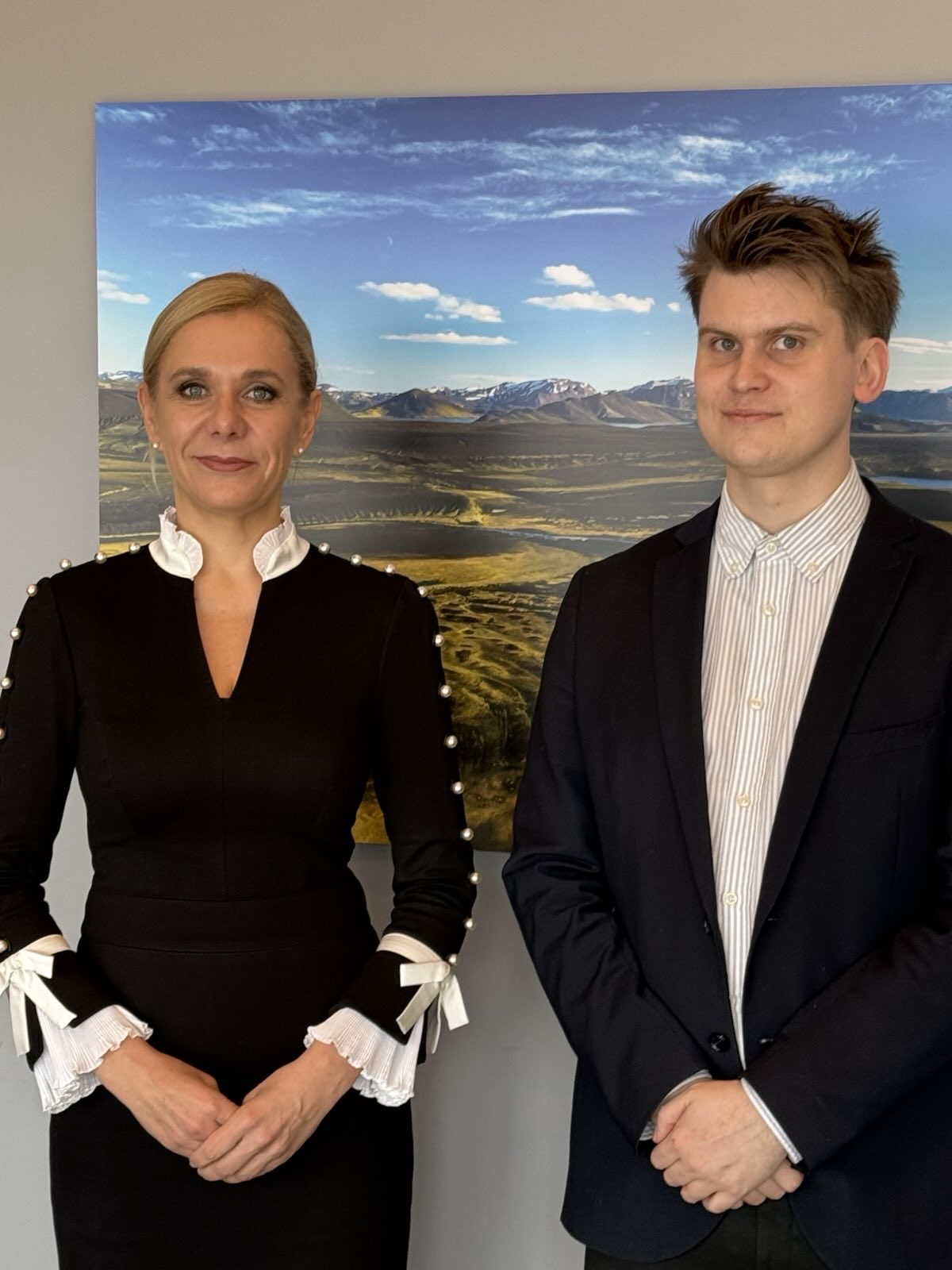 Jóhann Páll Jóhannsson umhverfis-, orku- og loftslagsráðherra, og Denisa Saková, efnahagsmálaráðherra og aðstoðarforsætisráðherra Slóvakíu. - mynd