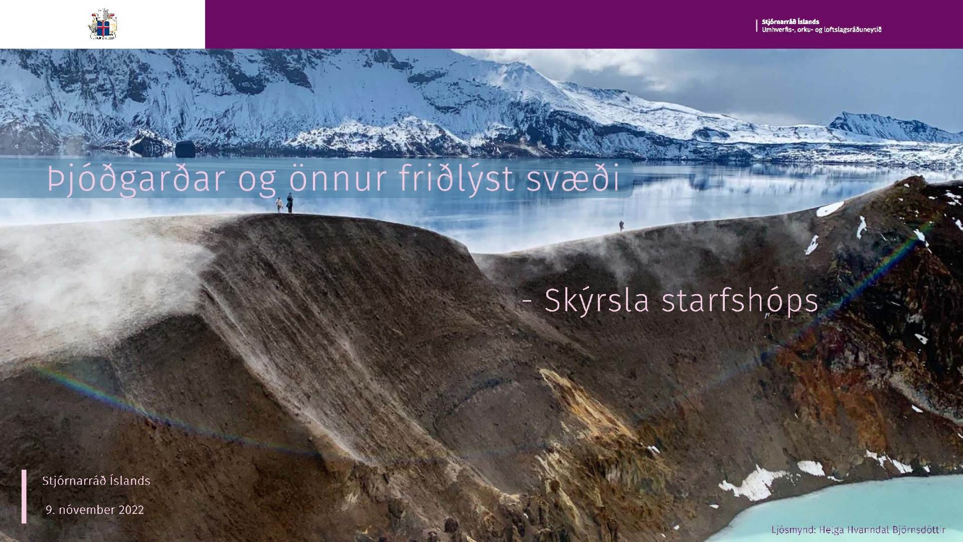 Mynd fyrir frétt: Kynning á skýrslu um stöðu og áskoranir friðlýstra svæða - beint streymi