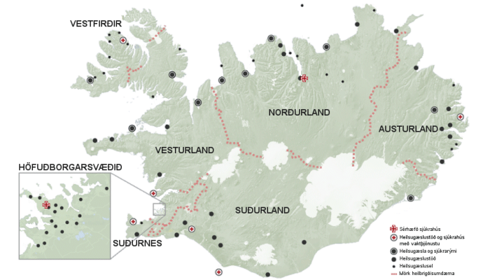 Heibrigðisumdæmi - þjónustukort - mynd