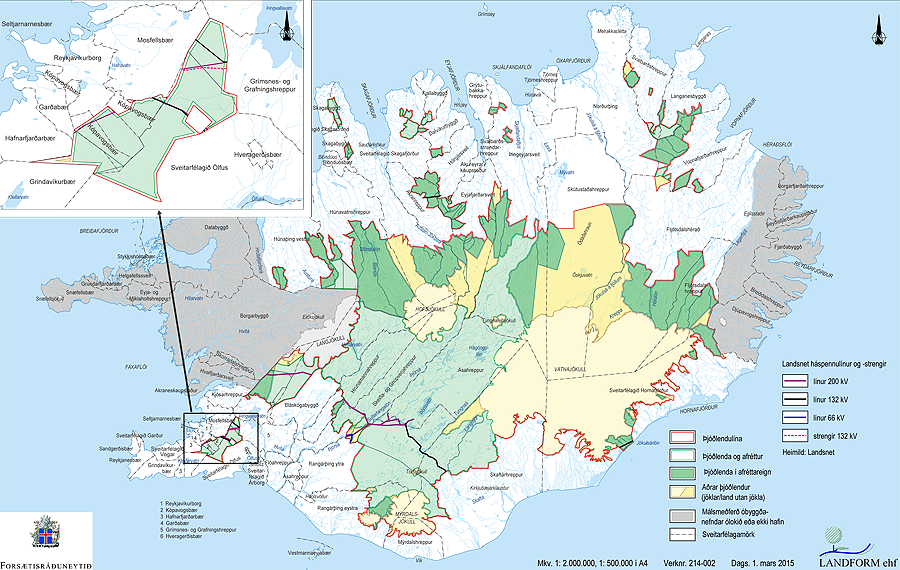 HÁSPENNULÍNUR OG -STRENGIR LANDSNETS INNAN ÞJÓÐLENDNA