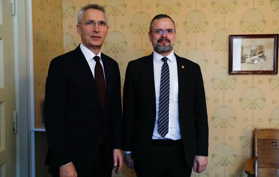 Jens Stoltenberg og Daði Már Kristófersson. - mynd