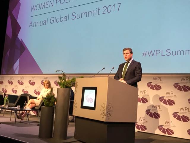 Bjarni Benediktsson, forsætisráðherra, ávarpar á heimsþingi alþjóðasamtakanna Women Political Leaders Global Forum - mynd