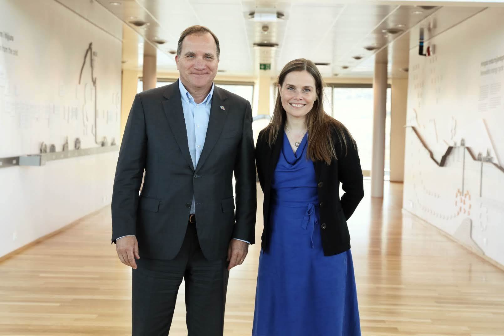 Katrín Jakobsdóttir, forsætisráðherra, og  Stefan Löfven, forsætisráðherra Svíþjóðar - mynd