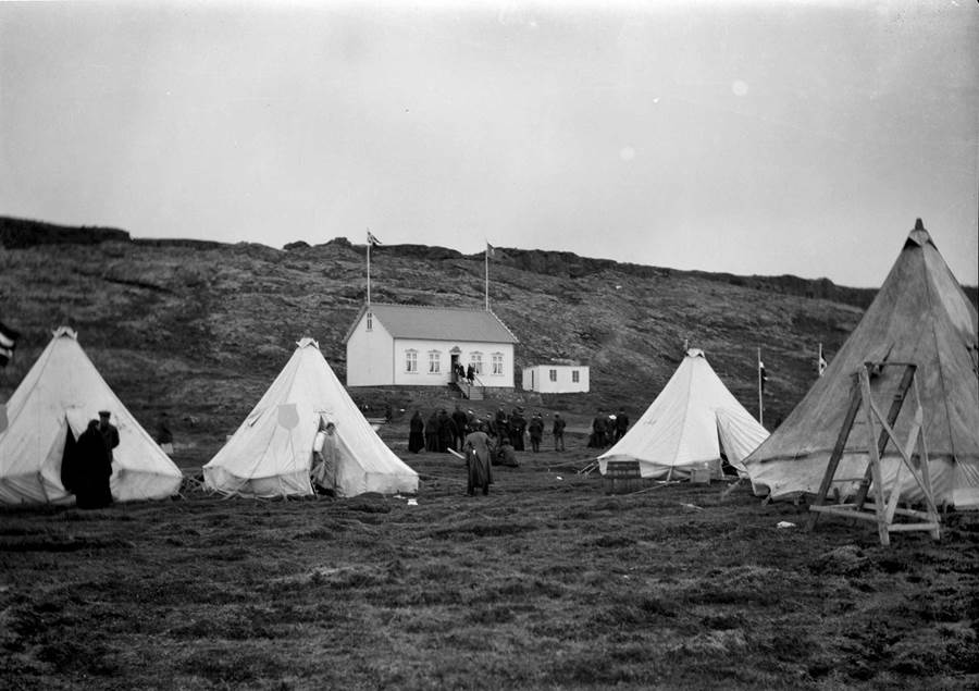 Konungshúsið á Þingvöllum, frá konungskomunni 1907 - Lpr. 1441,32 ljósmyndari óþekktur