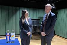 Frá fundi Eyjólfs Ármannssonar innviðaráðherra með Marina Hadjimanolis, ráðherra siglingamála á Kýpur. - mynd