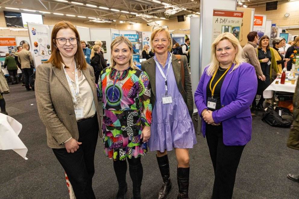 Jóna Árný Þórðardóttir framkvæmdastjóri Austurbrúar, Lilja Alfreðsdóttir menningar- og viðskiptaráðherra, Clea Braun viðskiptastjóri hjá Condor og Arnheiður Jóhannsdóttir, framkvæmdastjóri Markaðsstofu Norðurlands. - mynd