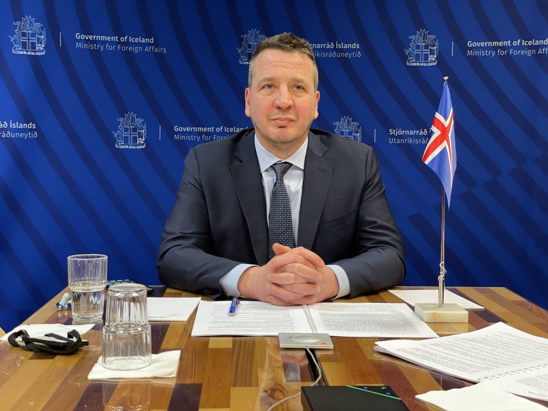 Guðlaugur Þór á fundinum í dag - mynd