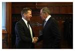 Guðlaugur Þór og Sergei Lavrov á fundi þeirra í Moskvu í dag