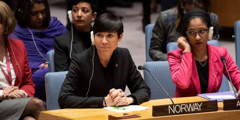 Statement on behalf of the Nordic countries by Norway´s Minister of Foreign Affairs Ine Eriksen Søreide  - mynd