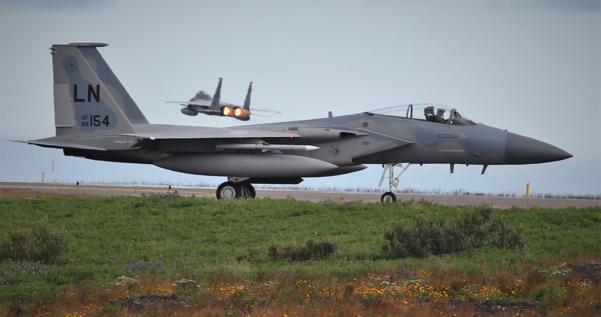 Bandarískar F-15 herþotur. - mynd