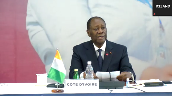 Alassane Ouattara forseti Fílabeinsstrandarinnar var gestgjafi fundarins sem haldinn var í Abidjan, stærstu borg landsins. - mynd