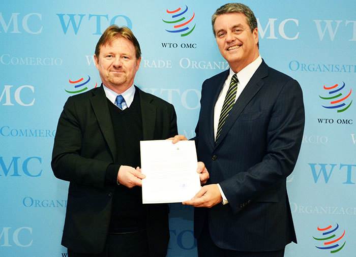 Högni S. Kristjánsson og Roberto Azevêdo aðalframkvæmdastjóri WTO Högni S. Kristjánsson og Roberto Azevêdo aðalframkvæmdastjóri WTO ©WTO - mynd