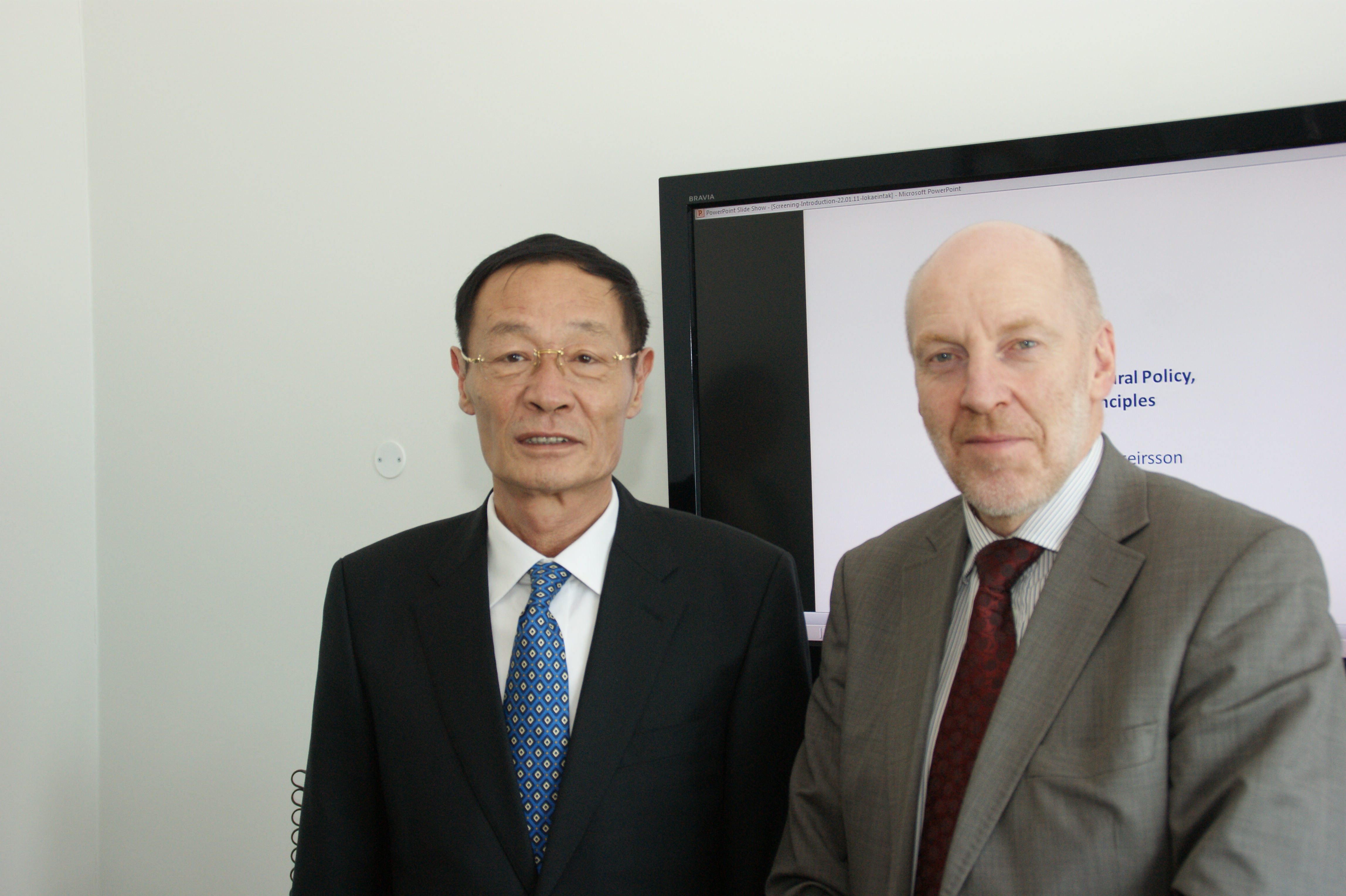 Gao Hongbin og Steingrímur J. Sigfússon