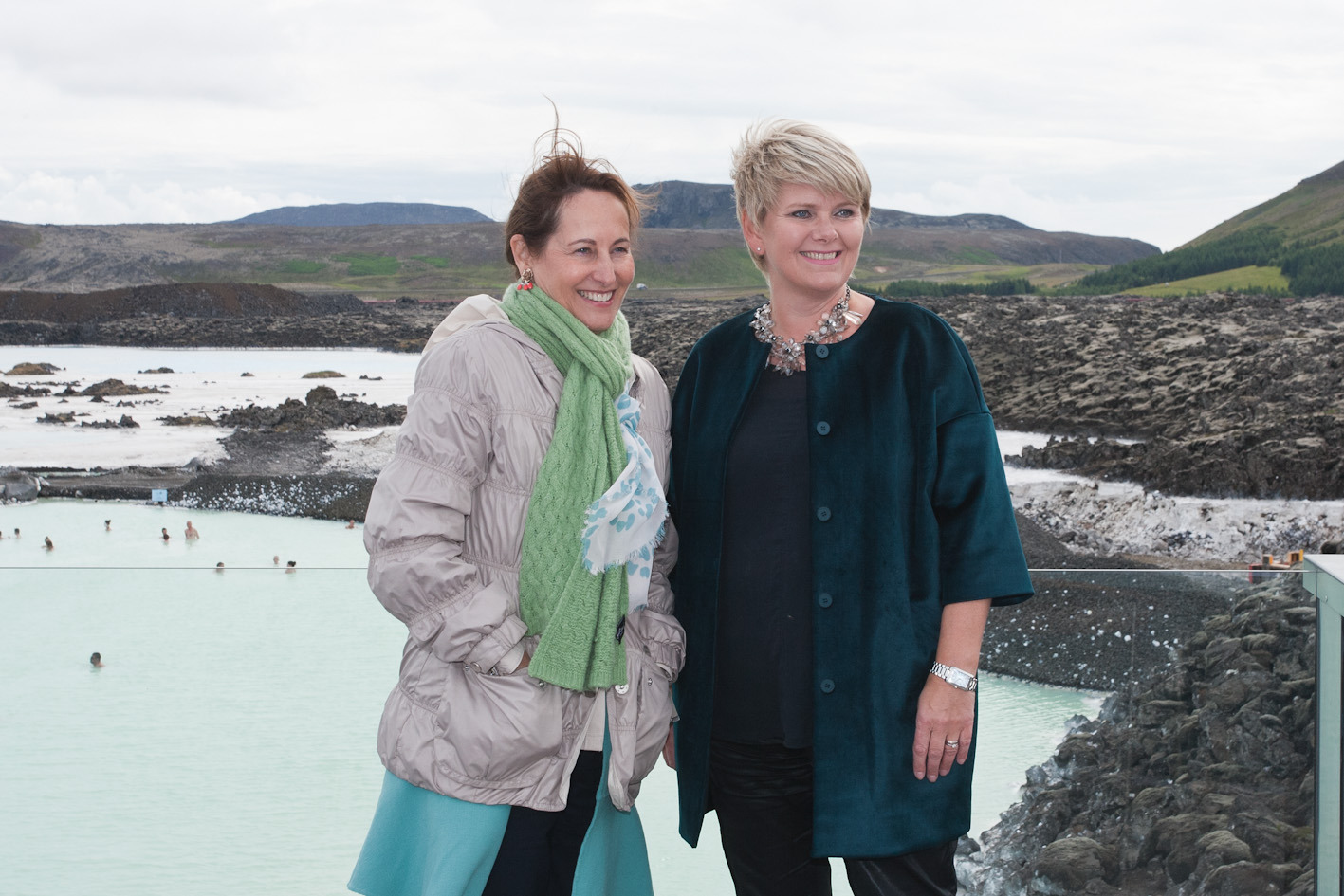 Ségolène Royal og Ragnheiður Elín við Bláa lónir