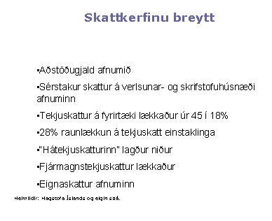 Skattkerfinu breytt