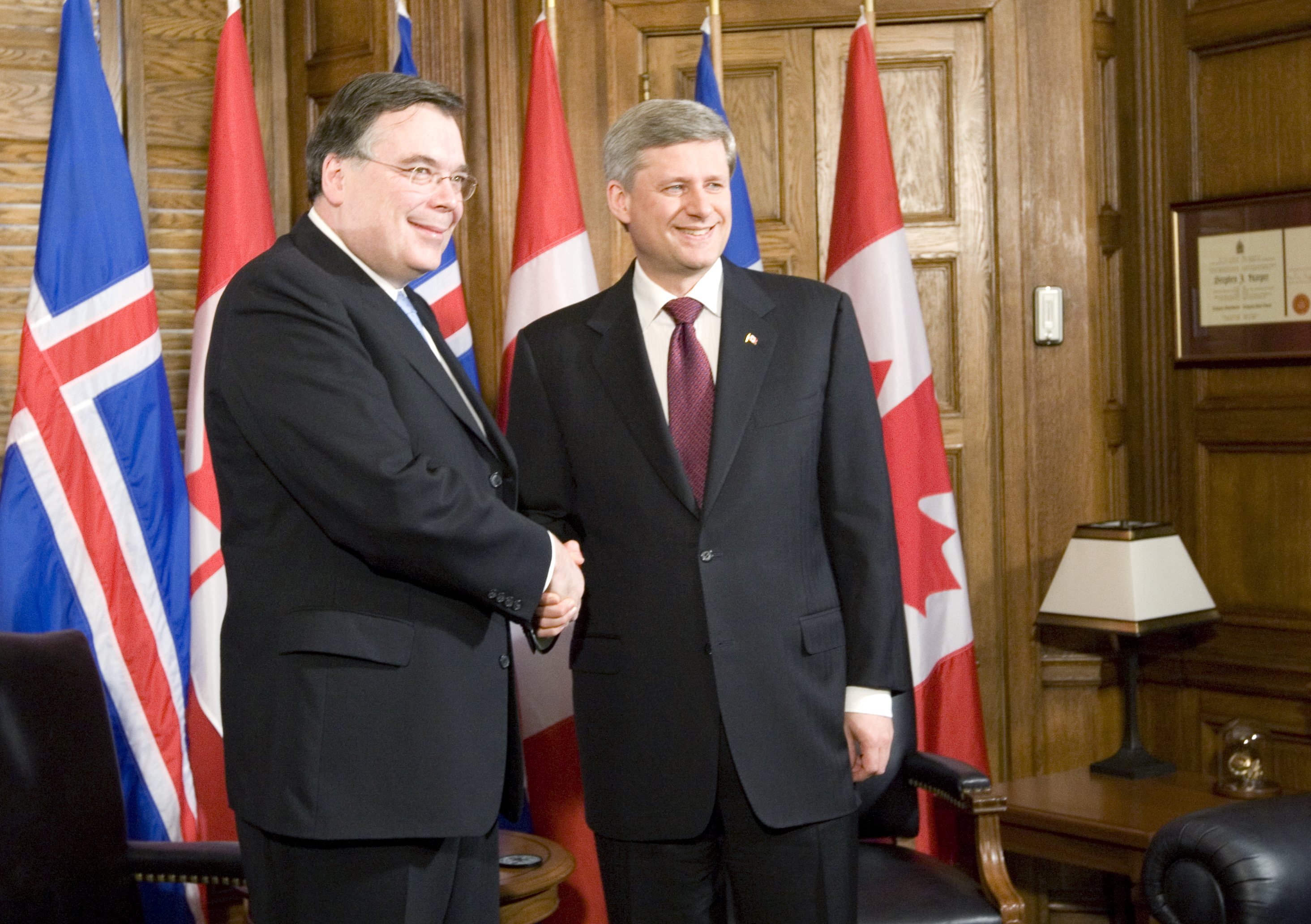 Geir H. Haarde forsætisráðherra og Stephen Harper forsætisráðherra Kanada