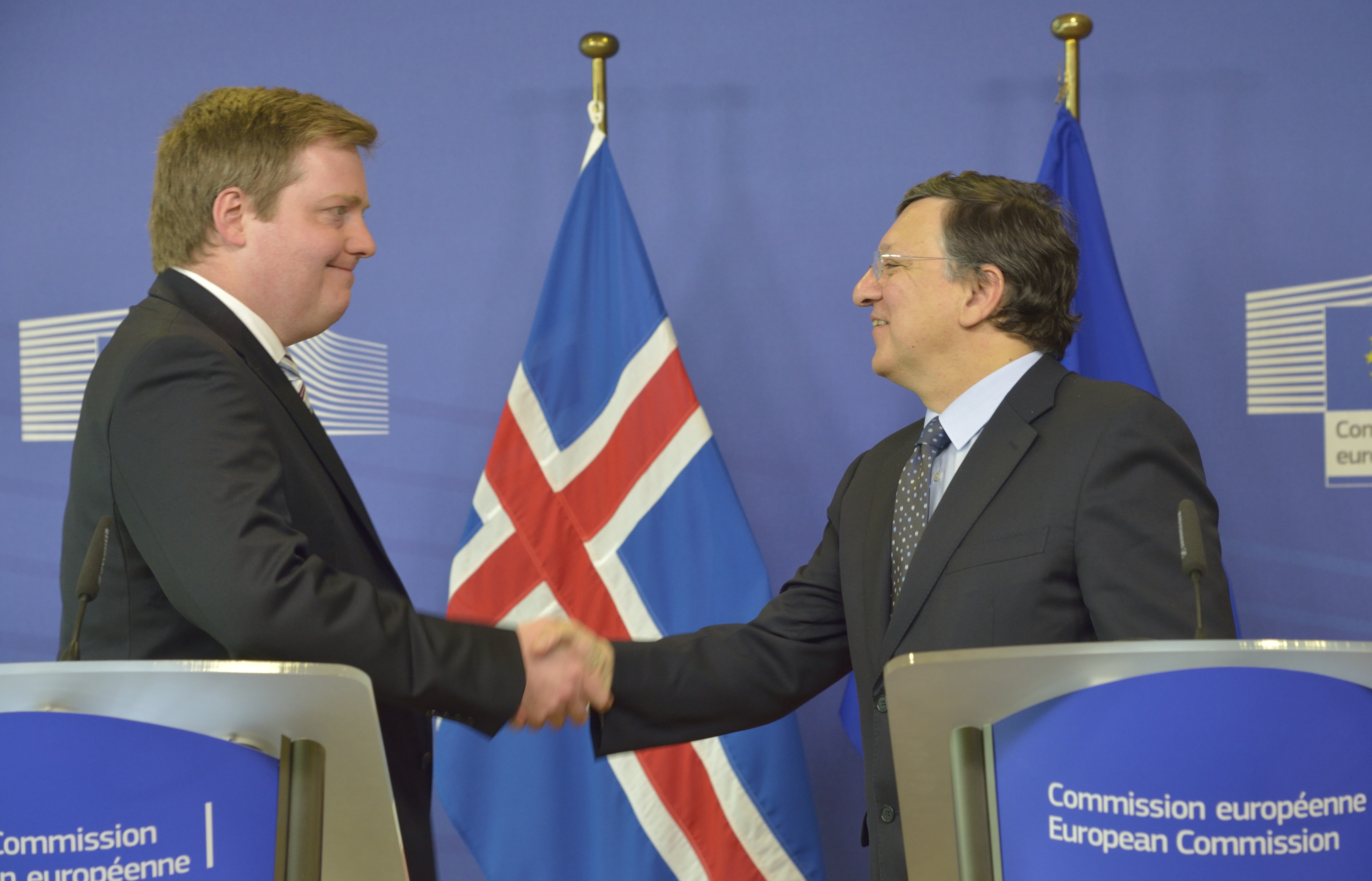 Sigmundur Davíð Gunnlaugsson forsætisráðherra og José Manuel Barroso forseti framkvæmdastjórnar Evrópusambandsins