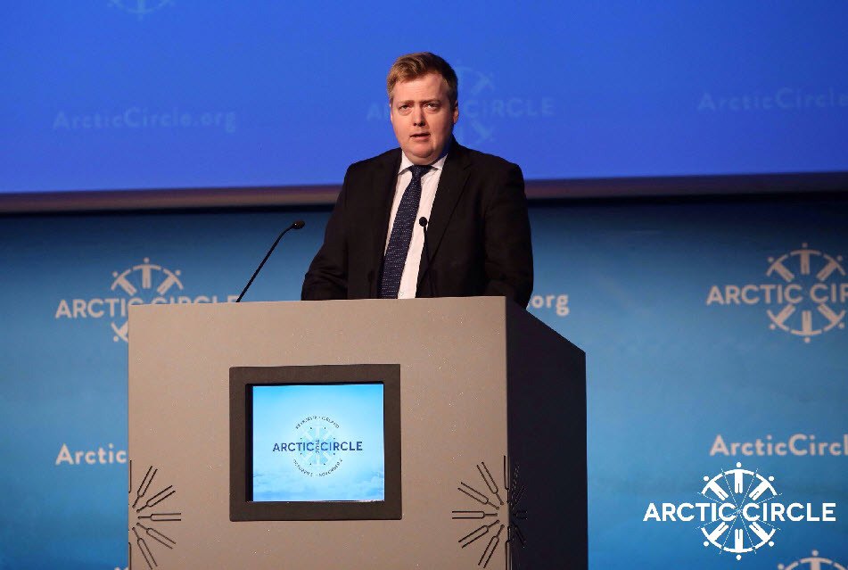Prime Minister Sigmundur Davíð Gunnlaugsson, at the Arctic Circle Reykjavik