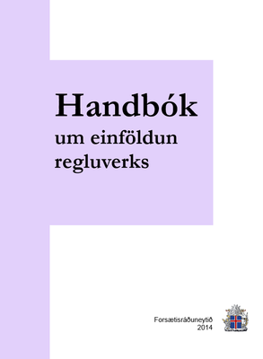 Handbók um einföldun regluverks - kápa