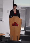 Ragna Árnadóttir í pontu.
