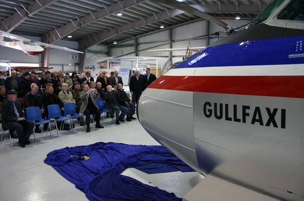 Gullfaxi afhjúpaður í Flugsafni Íslands