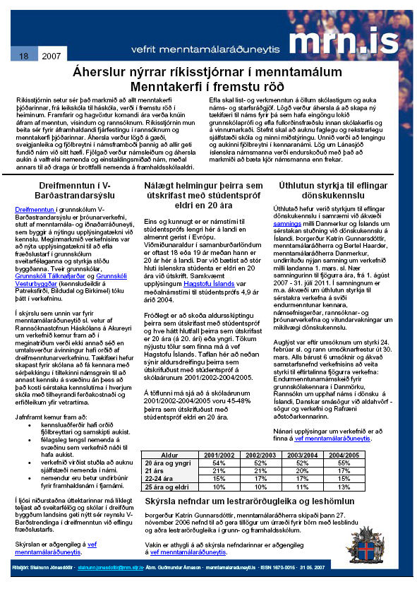 Smámynd-Vefrit menntamálaráðuneytis, 18. tbl. 2007