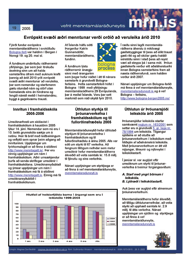 Vefrit menntamálaráðuneytisins 19. tbl. 2005