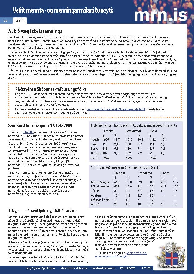 26.  tbl. vefrits menntamálaráðuneytis