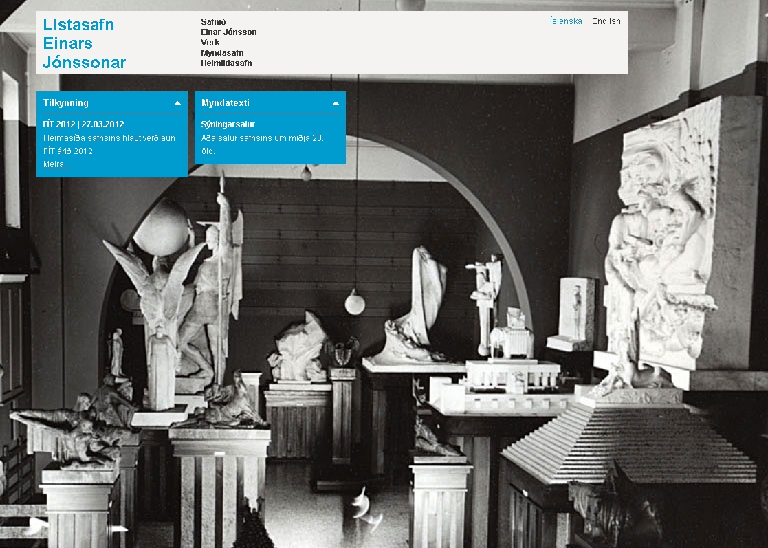 Vefsíða Listasafns Einars Jónssonar verðlaunuð