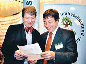 Magnús Jóhannesson ráðuneytisstjóri og Achim Steiner, framkvæmdastjóri UNEP, á Umhverfisþingi.