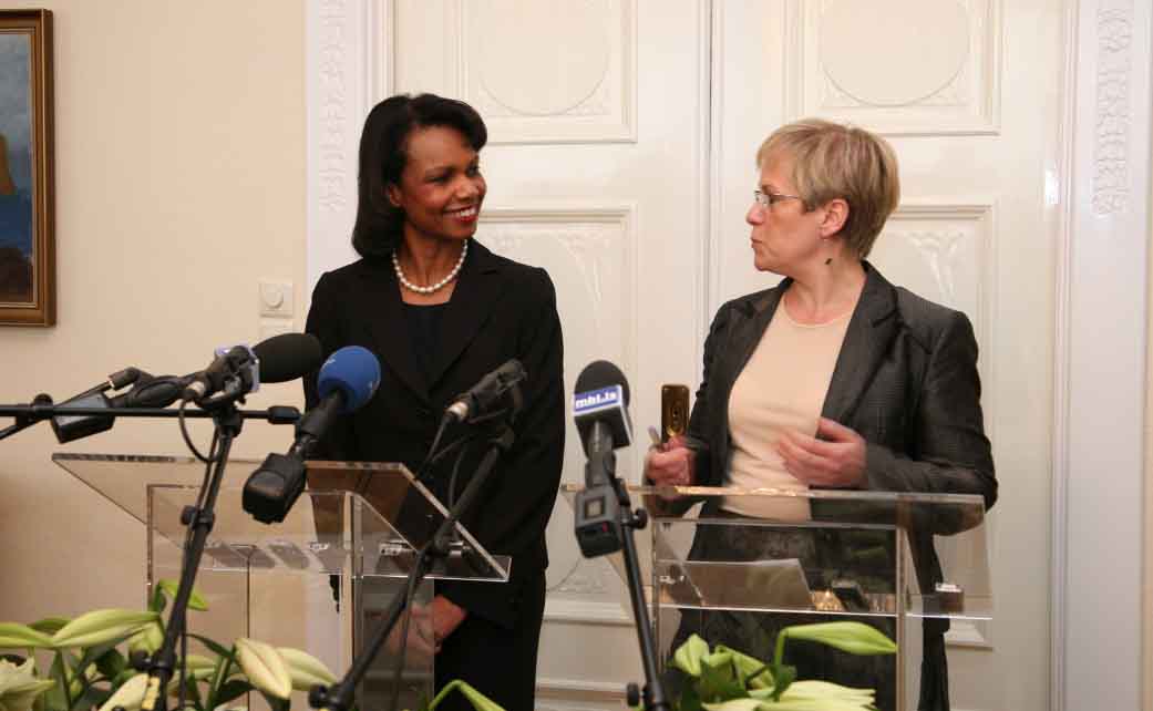 Condoleezza Rice og Ingibjörg Sólrún Gísladóttir