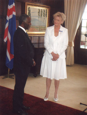 Sigríður Dúna Kristmundsdóttir og Thabo Mbeki