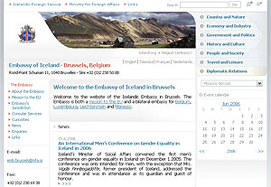 Vefsetur sendiráðs Íslands í Brussel
