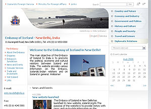 Vefsetur sendiráðs Íslands í Nýju Delhi á Indlandi - www.iceland.org/in